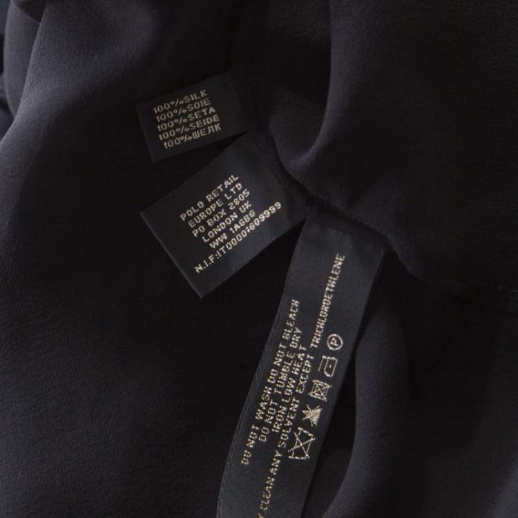 Pre Owned Ralph Lauren Black Silk Sleeveless Flared Dress M