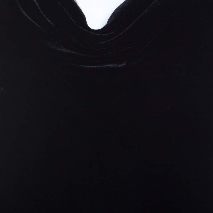 Pre Owned Ralph Lauren Collection Black Velvet Cowl Neck Sleeveless Gown M