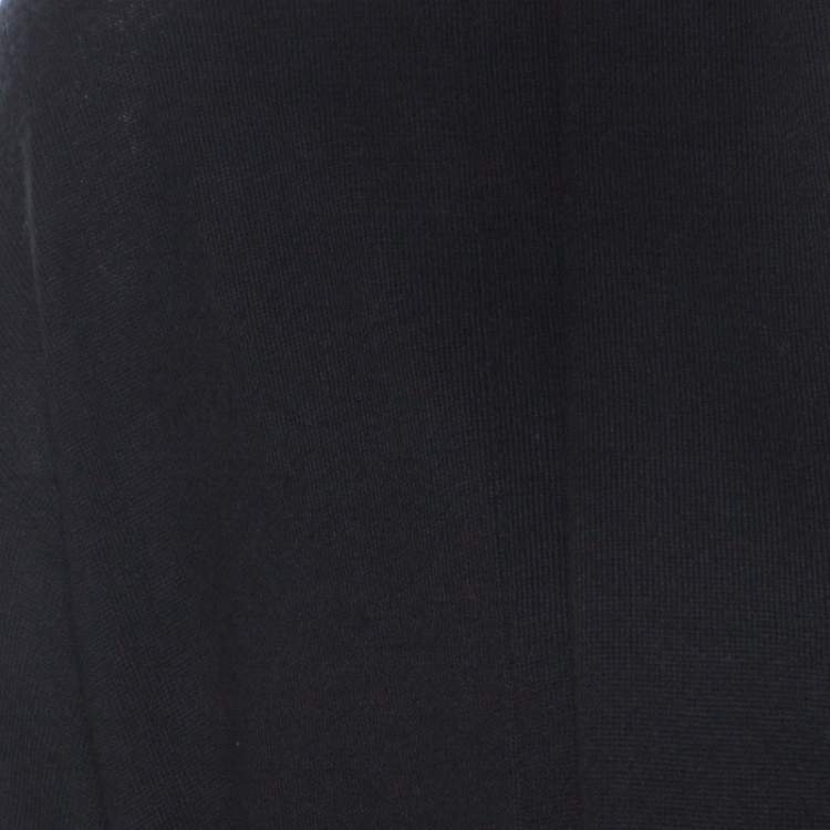 Pre Owned Ralph Lauren Black Cashmere and Silk Draped Waterfall Cardigan M
