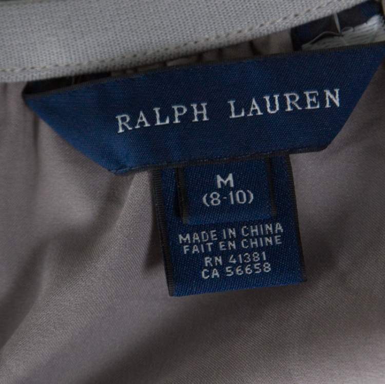 Pre Owned Ralph Lauren Gold Crinkled Crepe Elasticized Waist Mini Skirt M 
