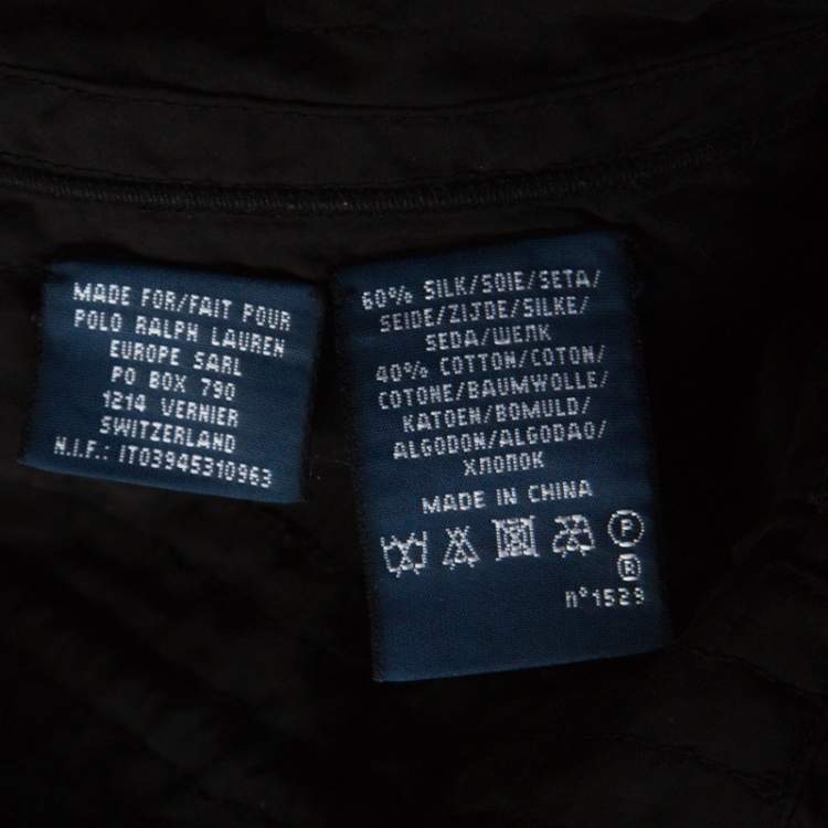 Pre Owned Ralph Lauren Black Silk & Cotton Blend Cargo Trousers M