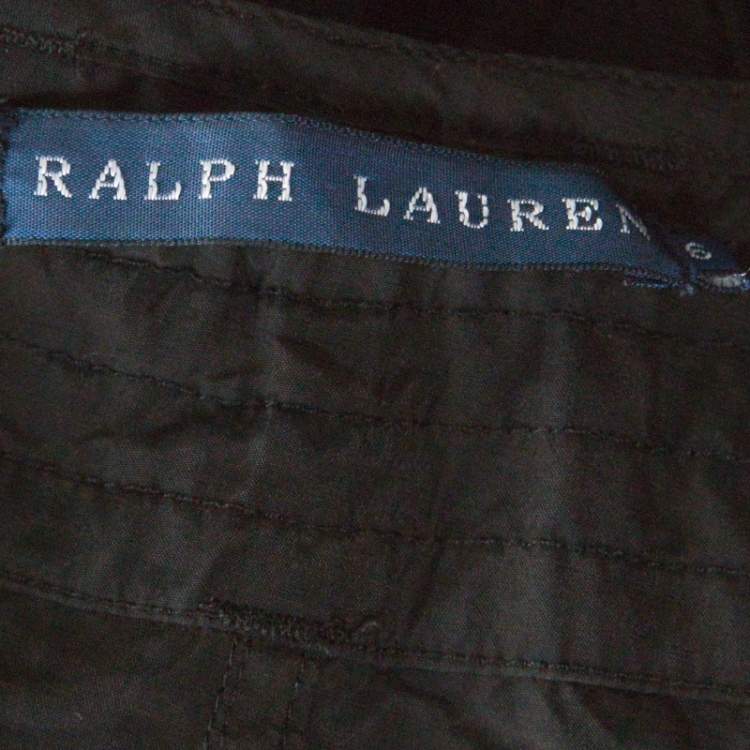 Pre Owned Ralph Lauren Black Silk & Cotton Blend Cargo Trousers M