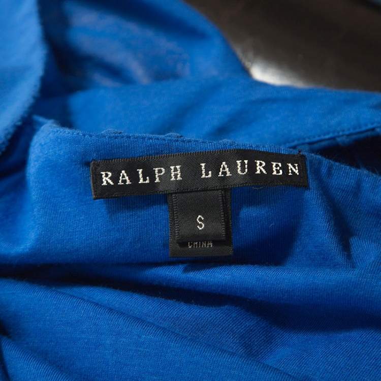 Pre Owned Ralph Lauren Blue Cotton Pintuck Detail Maxi Skirt S