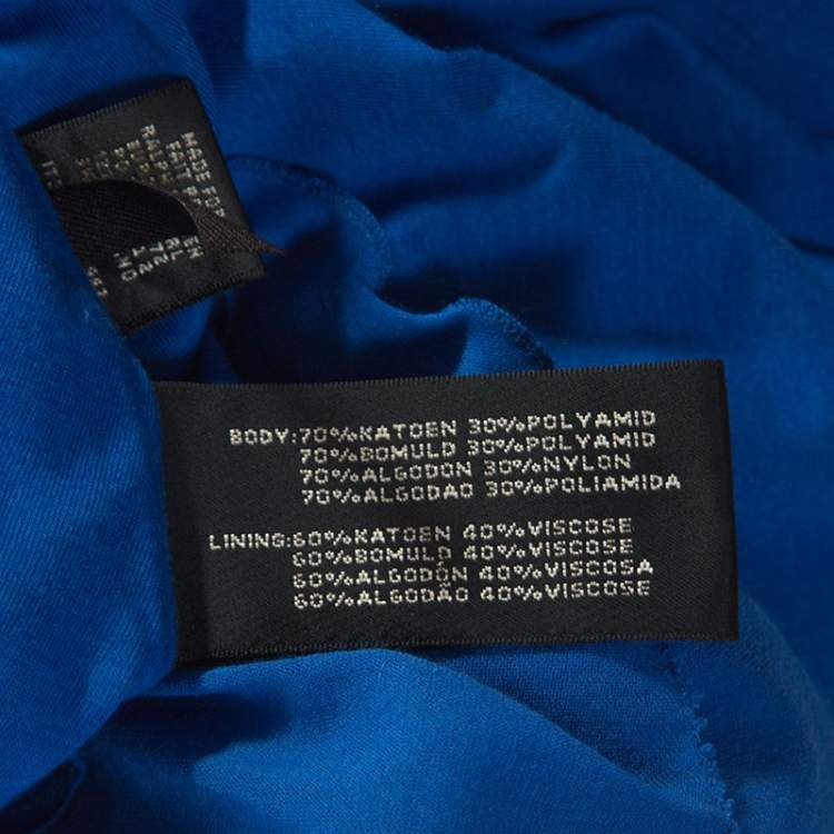 Pre Owned Ralph Lauren Blue Cotton Pintuck Detail Maxi Skirt S
