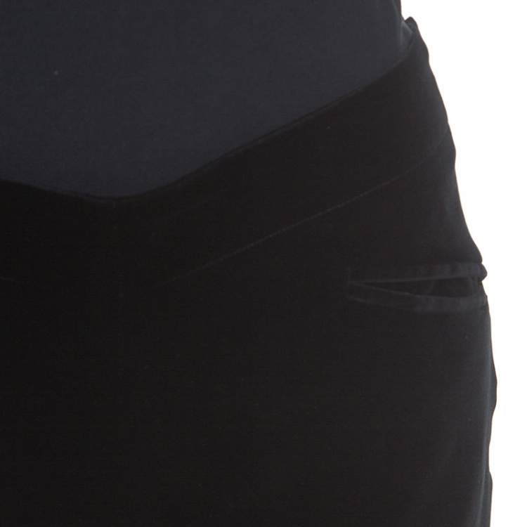 Pre Owned Ralph Lauren Black Stretch Velvet Slim Fit Pants M