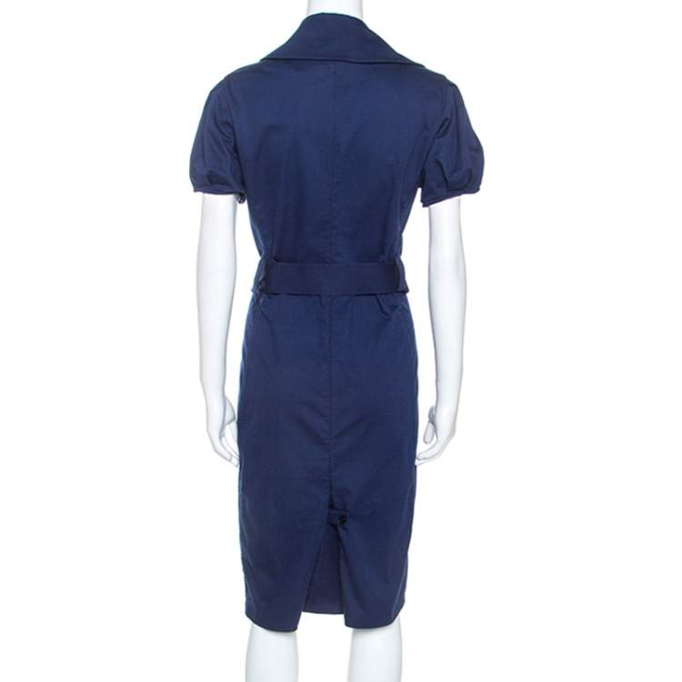ralph lauren navy and white dress