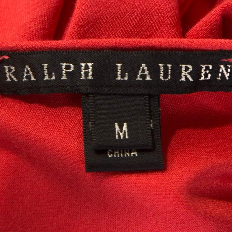 Pre Owned Ralph Lauren Coral Pink Jersey Sleeveless Jenny Maxi Dress M