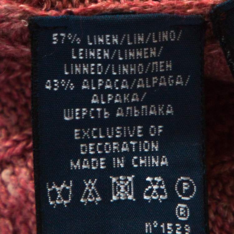 مملوكة مسبقًا Ralph Lauren Pale Red Linen Wool Cable Knit Jumper M