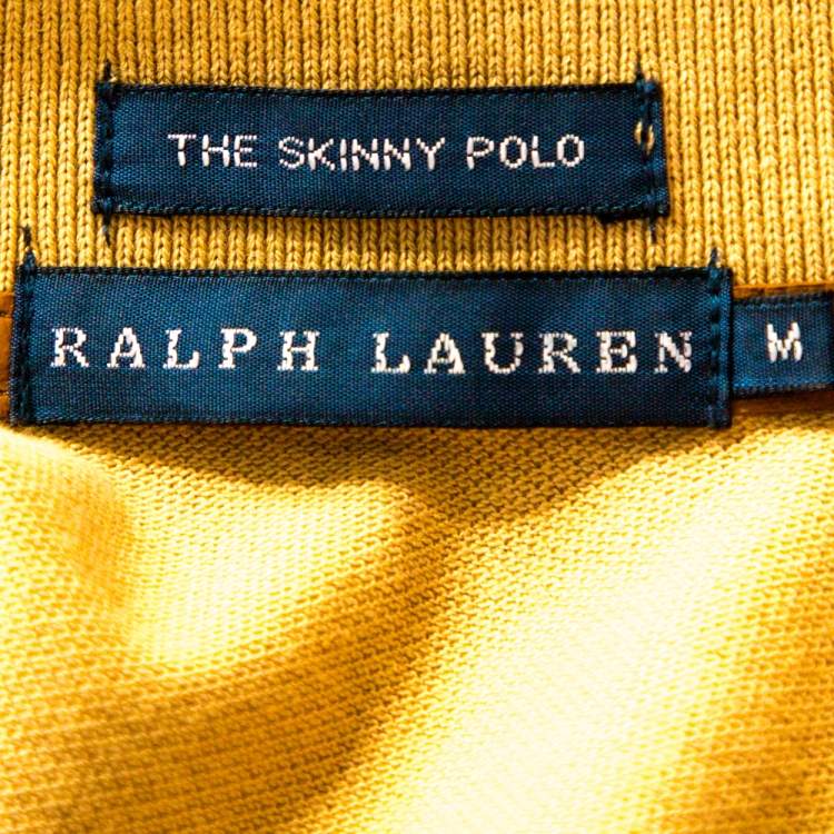 Pre Owned Ralph Lauren Brown Cotton Pique Skinny Polo T-Shirt M