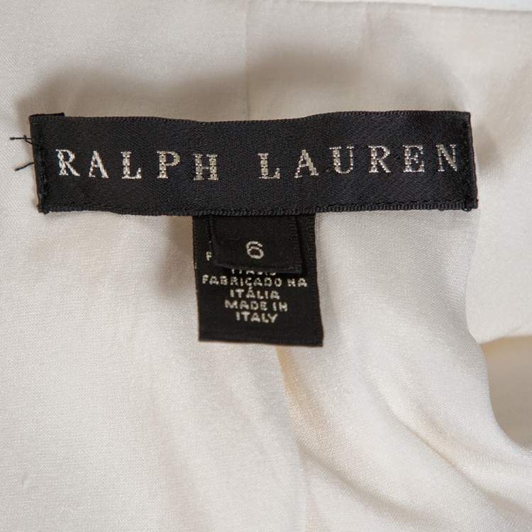 Pre Owned Ralph Lauren Off White Stretch Cotton Tailored Blazer M