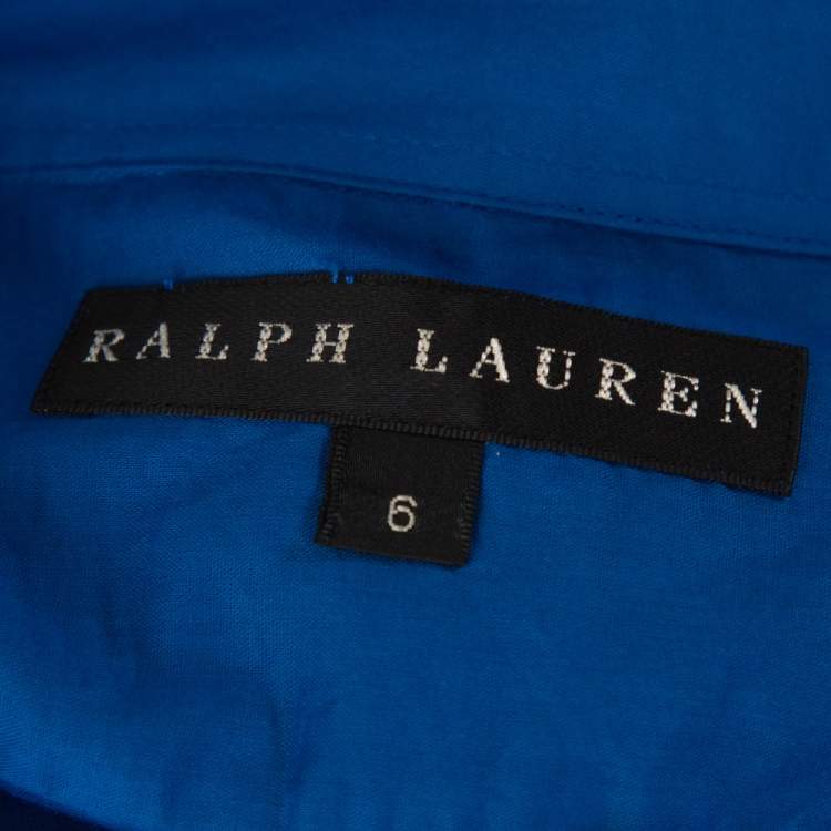 Pre Owned Ralph Lauren Blue Cotton Button Front Shirt M
