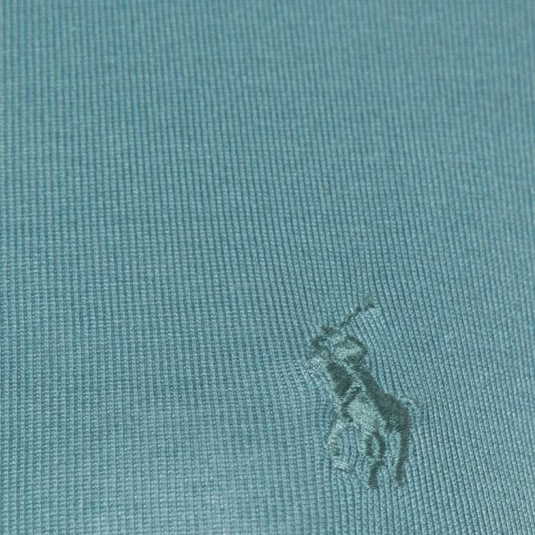 Pre Owned Ralph Lauren Green Cotton Fitted Hem Polo T-Shirt S