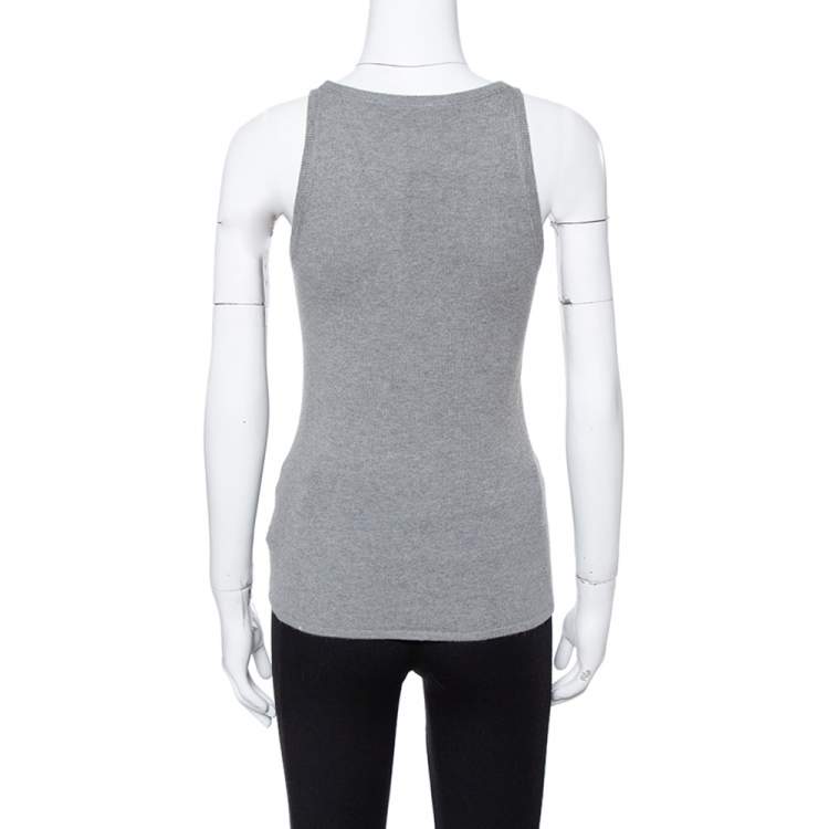 Pre Owned Ralph Lauren Grey Cashmere Tank Top S