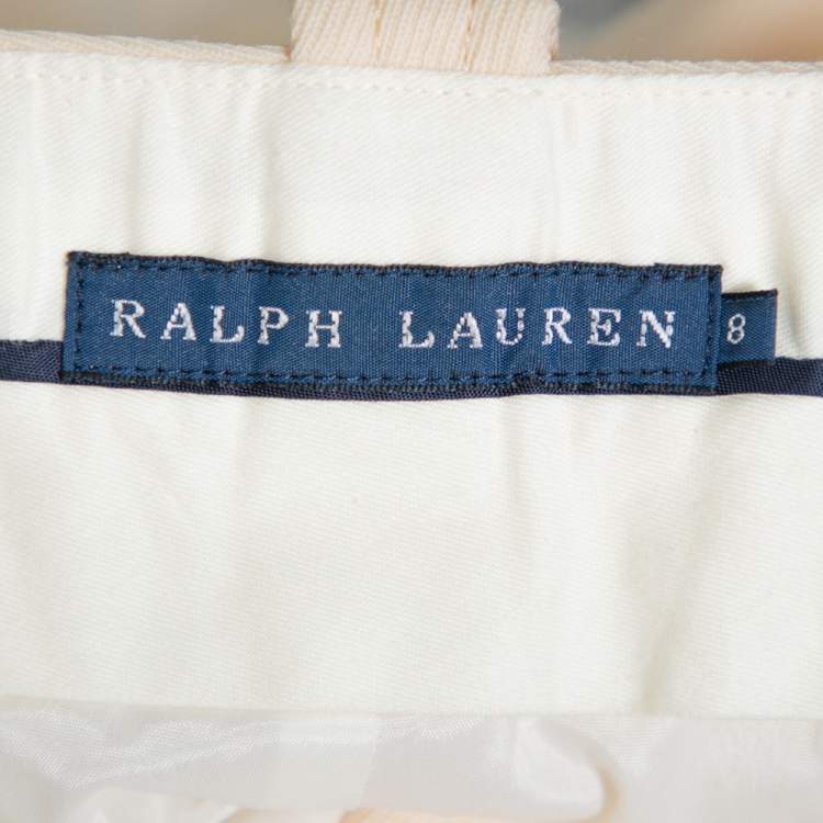 Pre Owned Ralph Lauren Cream Knit Pencil Skirt M