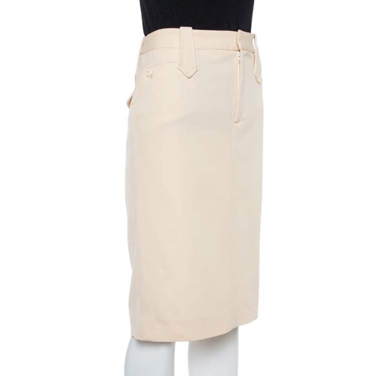 Ralph Lauren Cream Knit Pencil Skirt M Ralph Lauren | TLC