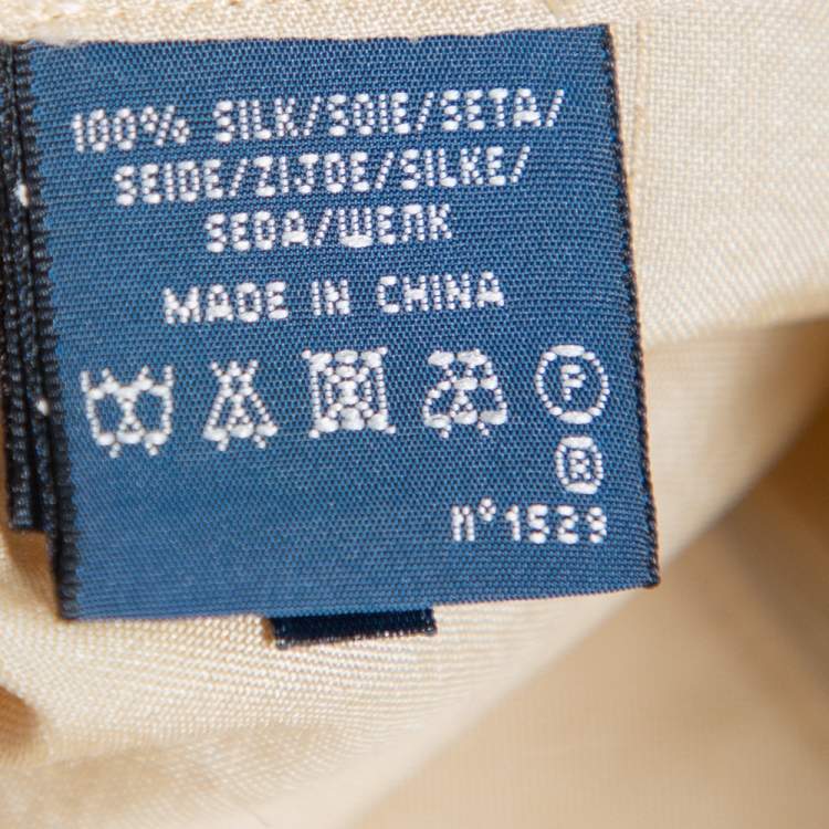 Pre Owned Ralph Lauren Beige Silk Button Front Lightweight Coat S