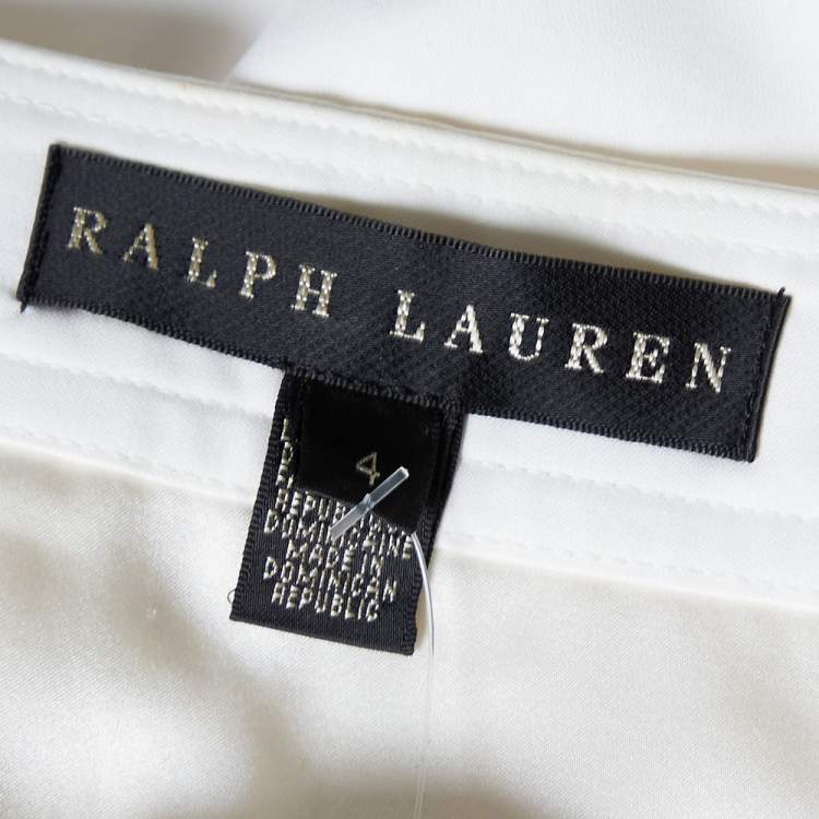 مملوكة مسبقًا Ralph Lauren Cream Cotton Button Front Skirt S