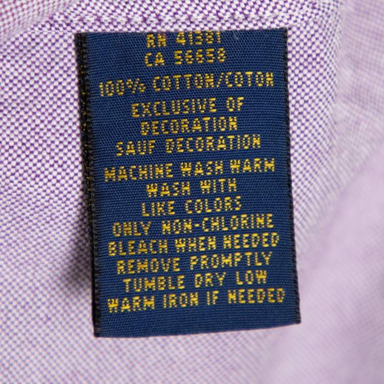 Pre Owned Ralph Lauren Purple Cotton Short Sleeve Button Front Shirt XL