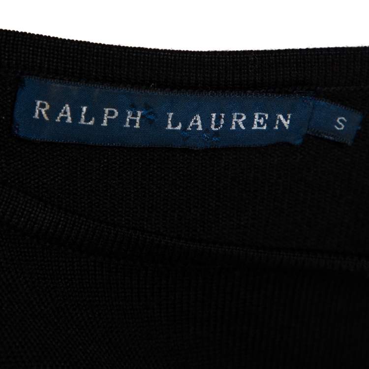 Pre Owned Ralph Lauren Black Wool & Cashmere Sheath Dress S
