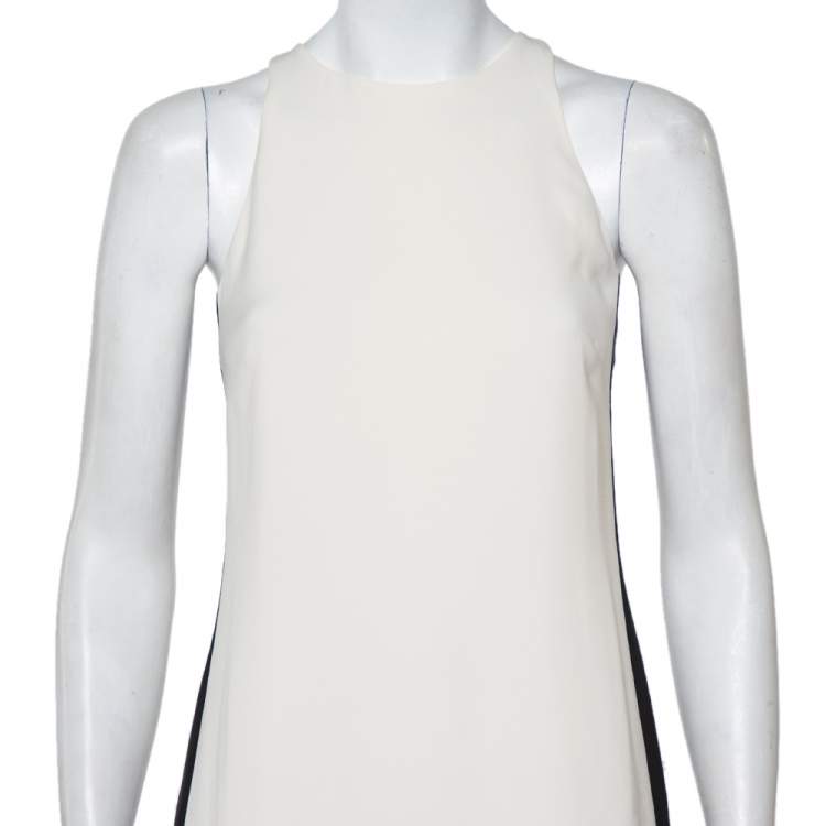 Pre Owned Ralph Lauren Monochrome Crepe Back Slit Detail Racer Back Maxi Dress S