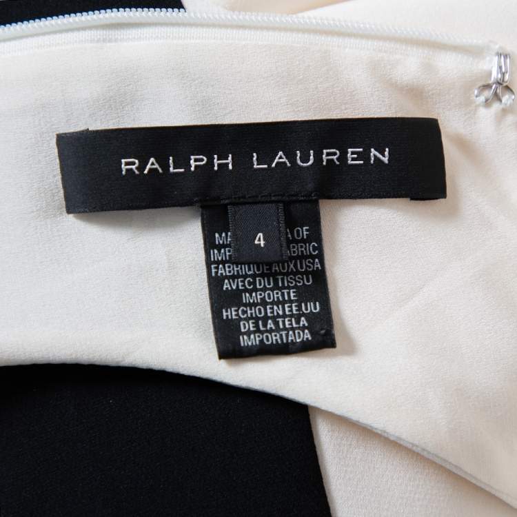 Pre Owned Ralph Lauren Monochrome Crepe Back Slit Detail Racer Back Maxi Dress S