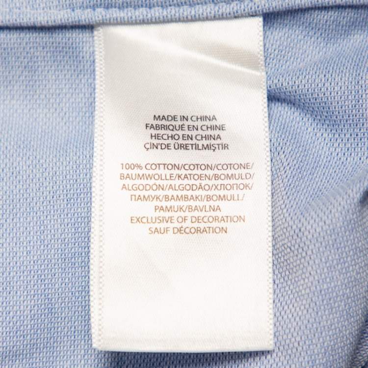 مملوكة مسبقًا Ralph Lauren Blue Cotton Knit Oxford Button Down Shirt M