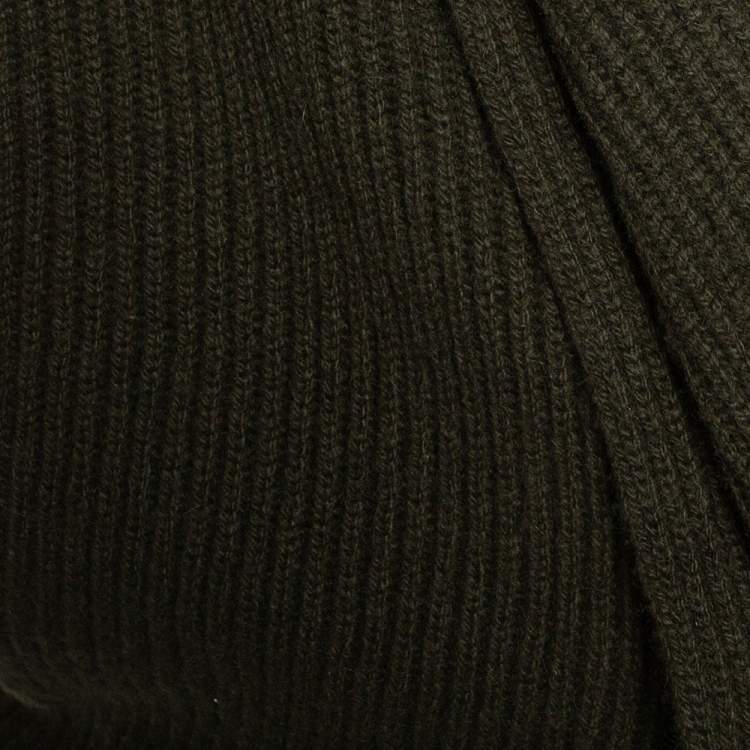 Pre Owned Ralph Lauren Green Cashmere & Mohair Open Front Cowl Neck Cardigan M