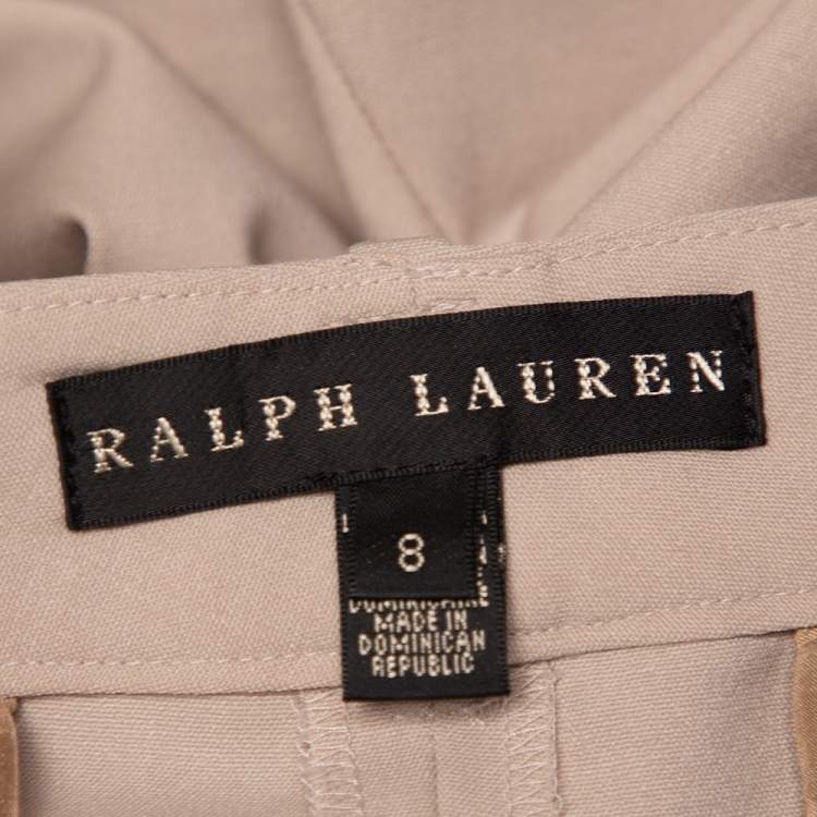 Pre Owned Ralph Lauren Beige Wool Flared Leg Trousers M