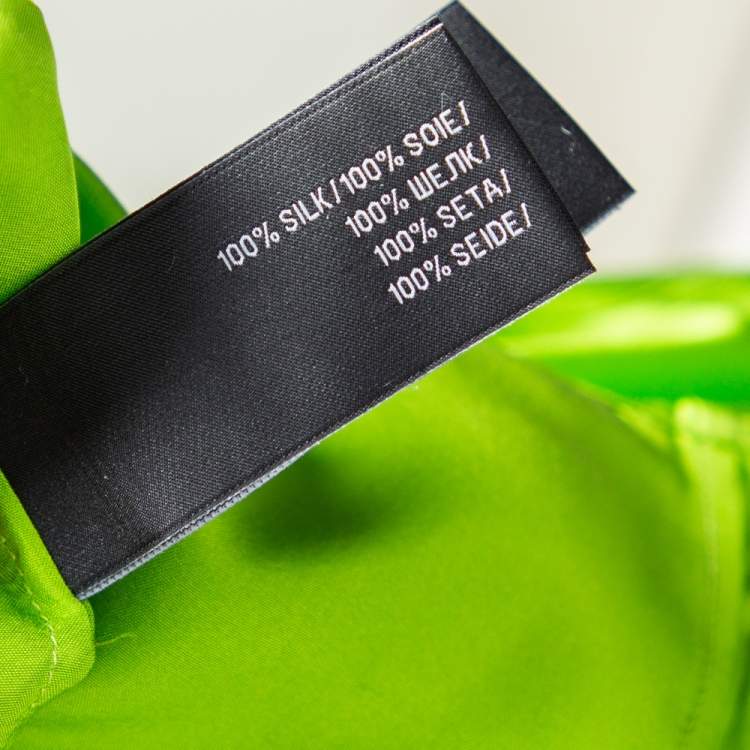 Pre Owned Ralph Lauren Green Silk Button Front Shirt M