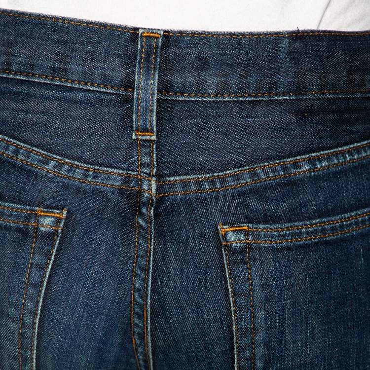 Pre Owned Ralph Lauren Deep Blue Denim Zipped Ankle Detail 342 Skinny Jeans M
