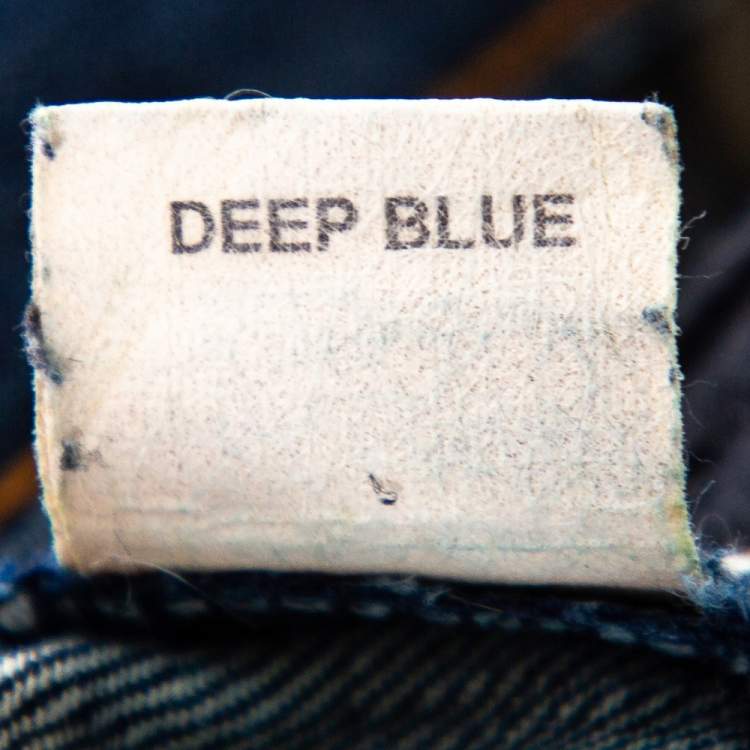 Pre Owned Ralph Lauren Deep Blue Denim Zipped Ankle Detail 342 Skinny Jeans M