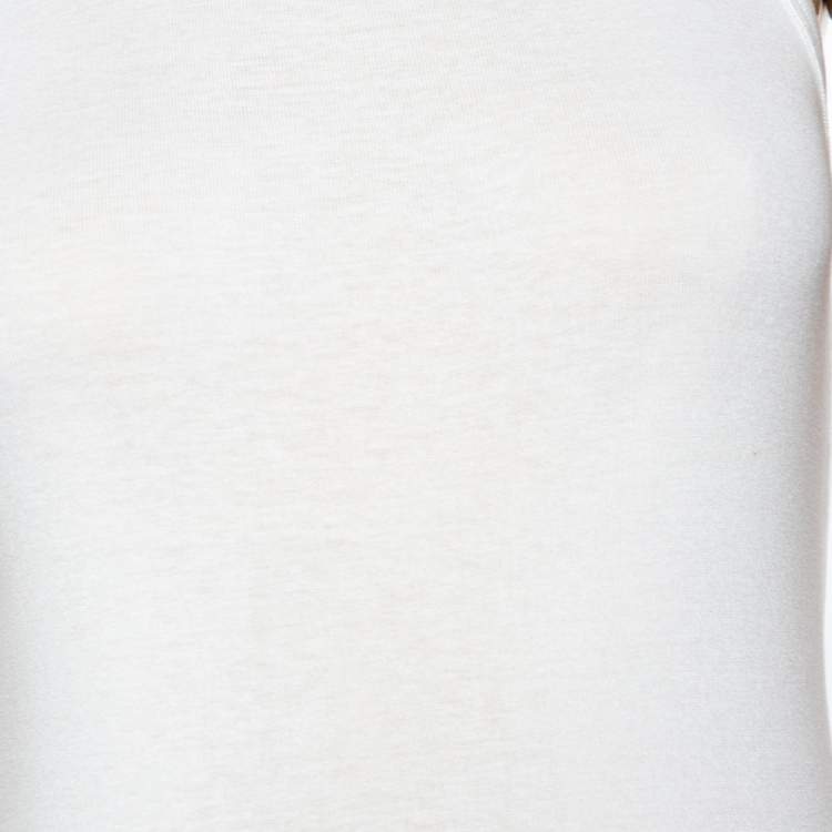 Pre Owned Ralph Lauren White Cotton Knit Cutout Racer Back Tank Top S