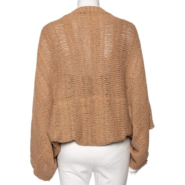 Pre Owned Ralph Lauren Light Brown Knit Shrug XS/S