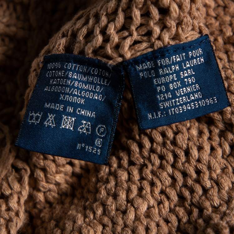 Pre Owned Ralph Lauren Light Brown Knit Shrug XS/S