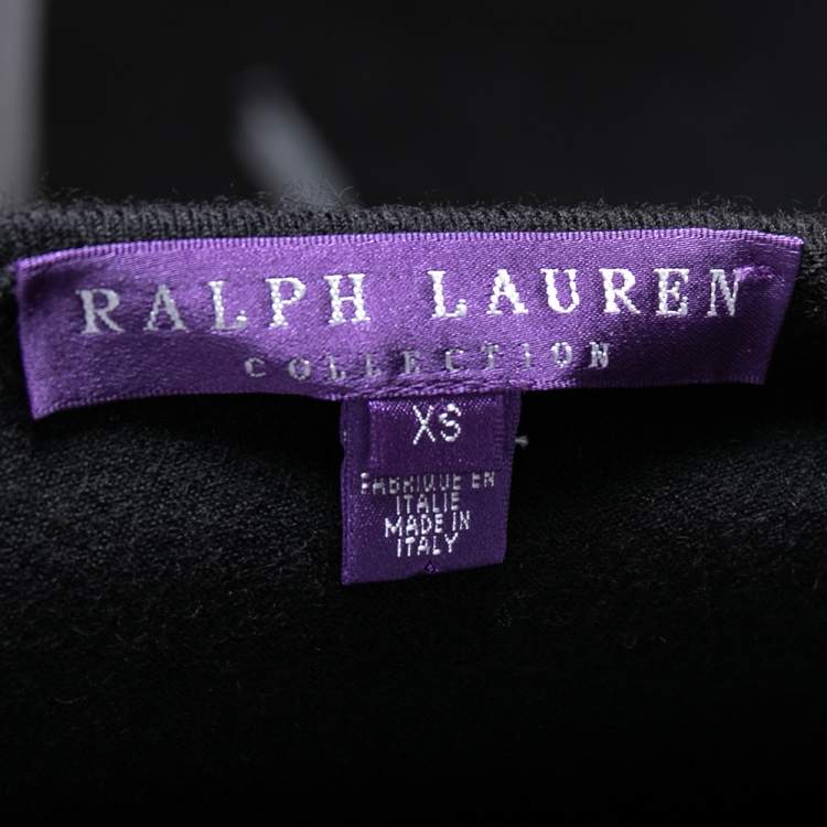 Pre Owned Ralph Lauren Black Cashmere One Shoulder Sheath Dress XS