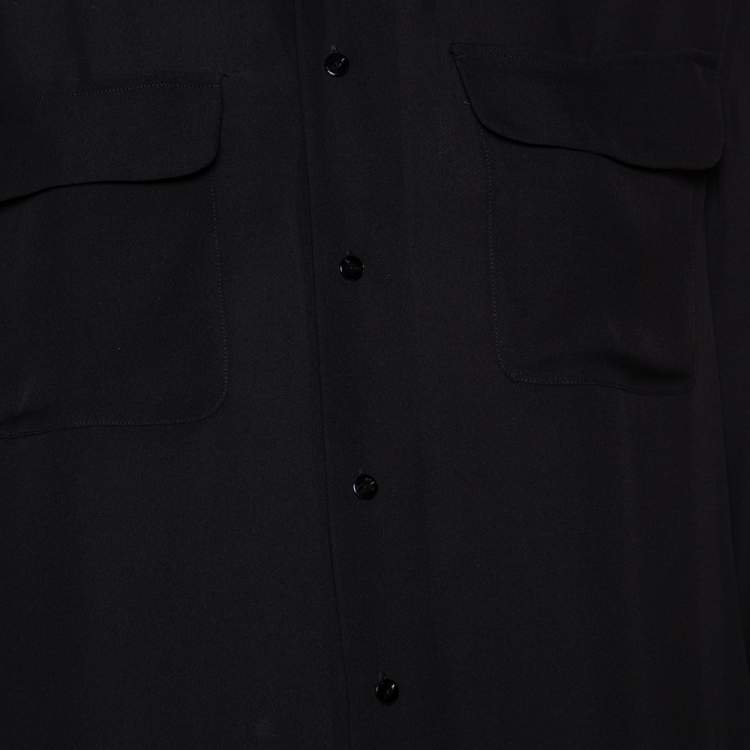 مملوكة مسبقًا Ralph Lauren Black Silk Button Front Shirt M
