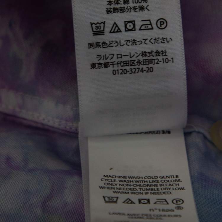 Pre Owned Ralph Lauren Multicolored Tie Dyed Cotton Button Front Relaxed Fit Shirt M