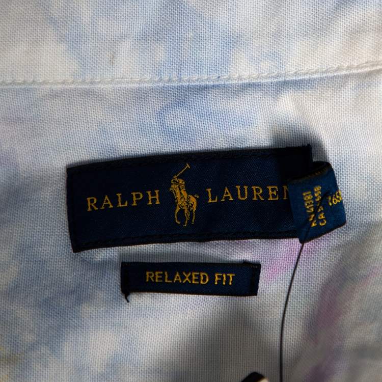 Pre Owned Ralph Lauren Multicolored Tie Dyed Cotton Button Front Relaxed Fit Shirt M
