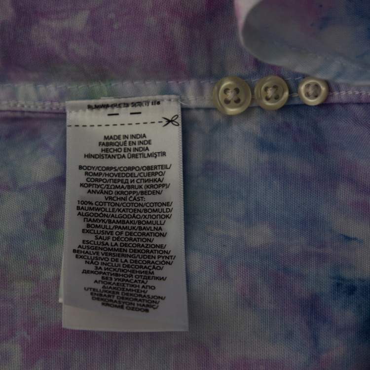 Pre Owned Ralph Lauren Multicolored Tie Dyed Cotton Button Front Relaxed Fit Shirt M