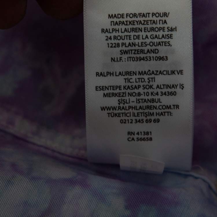 Pre Owned Ralph Lauren Multicolored Tie Dyed Cotton Button Front Relaxed Fit Shirt M
