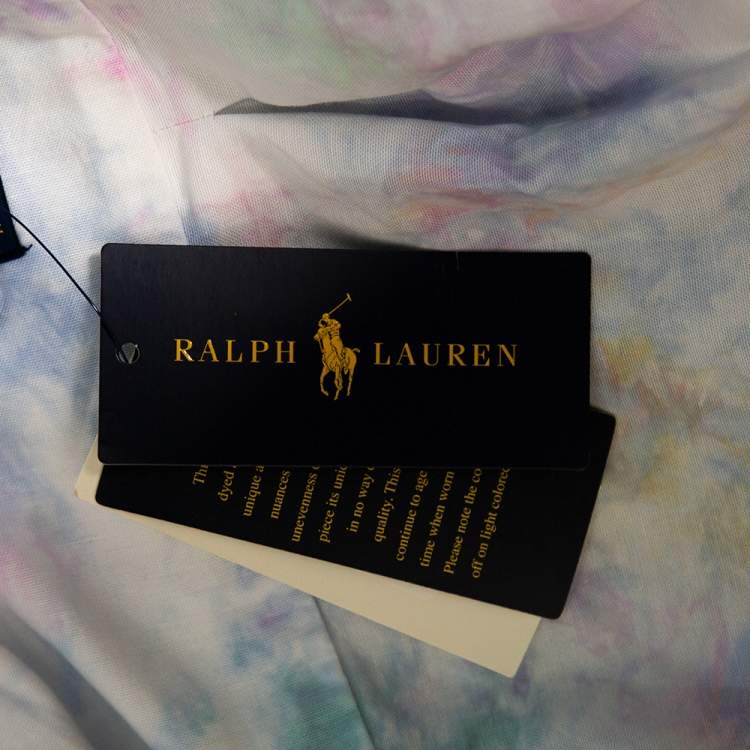 Pre Owned Ralph Lauren Multicolored Tie Dyed Cotton Button Front Relaxed Fit Shirt M