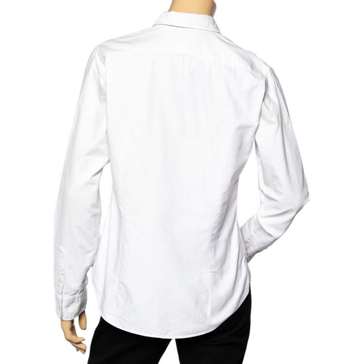 Pre Owned Ralph Lauren White Cotton Button Front Shirt L