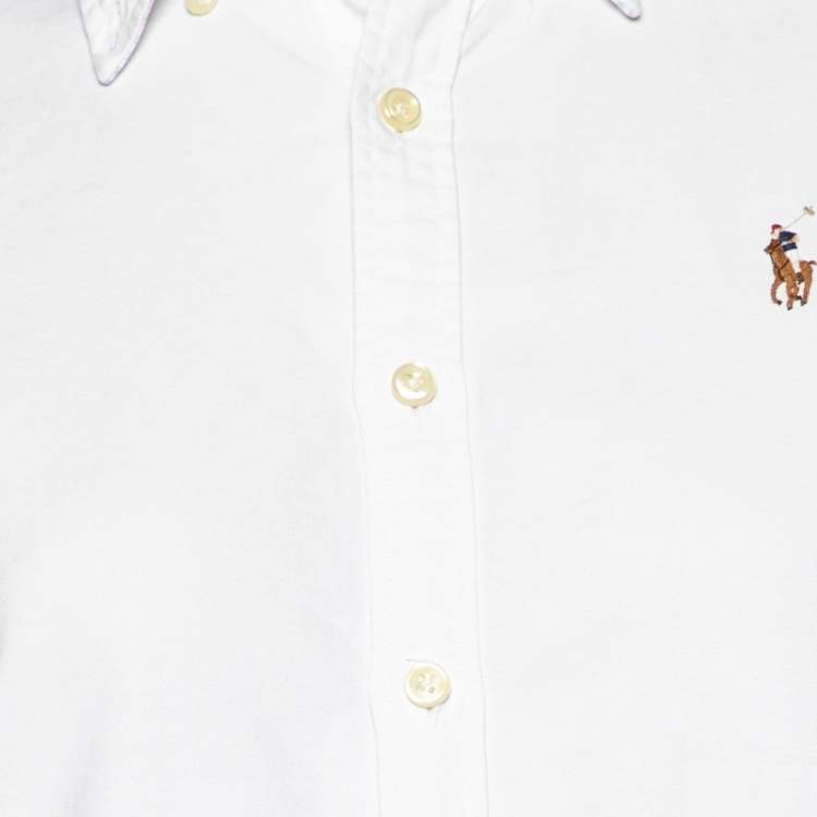 Pre Owned Ralph Lauren White Cotton Button Front Shirt L