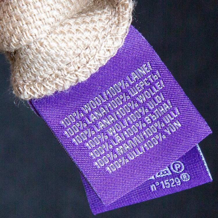 Pre Owned Ralph Lauren Purple Label Beige Wool Flared Leg Trousers S