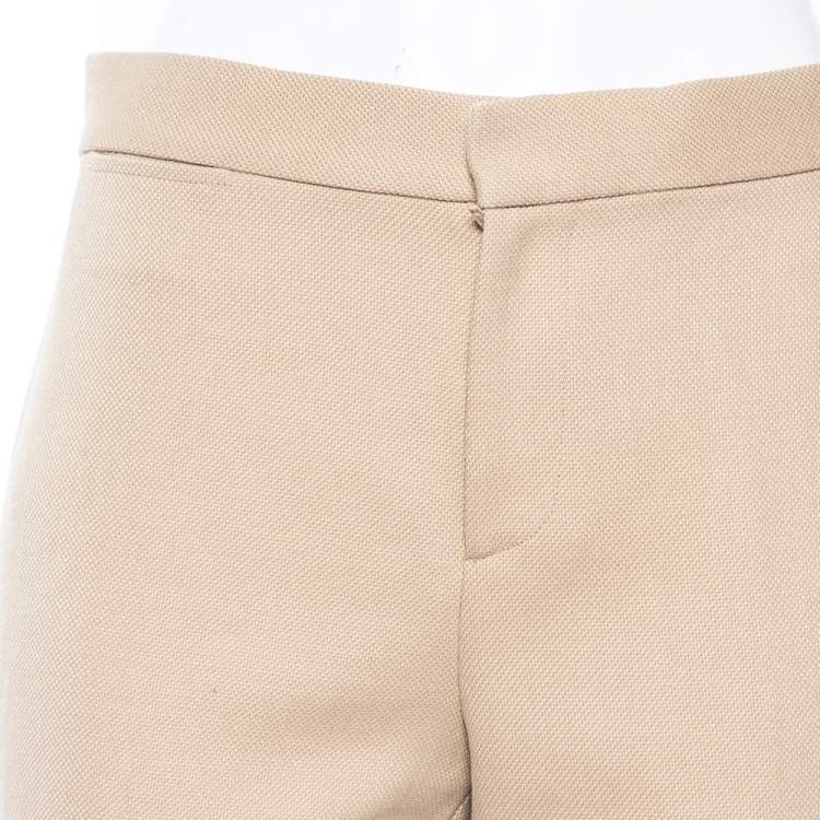 Pre Owned Ralph Lauren Purple Label Beige Wool Flared Leg Trousers S