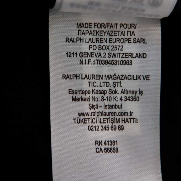 Pre Owned Polo Ralph Lauren Black Wool Button Detail Sleeveless Dress S