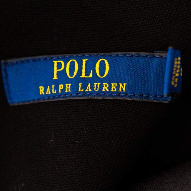 Pre Owned Polo Ralph Lauren Black Wool Button Detail Sleeveless Dress S