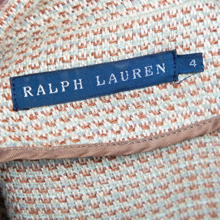 Pre Owned Ralph Lauren Cream Linen & Wool Textured Blazer S