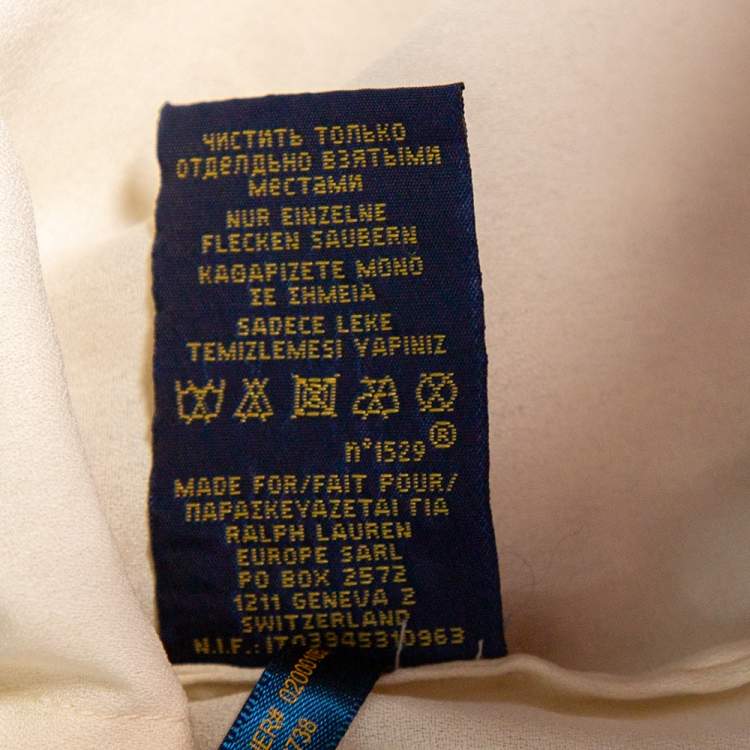 Pre Owned Ralph Lauren Cream Embellished Mesh Sleeveless Short Dress S