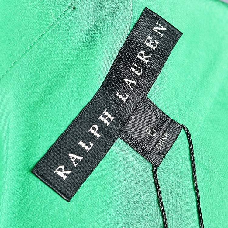 Pre Owned Ralph Lauren Green Silk Pocketed Button Front Shirt M